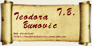 Teodora Bunović vizit kartica